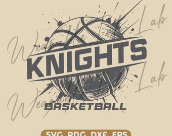 Knights Basketball SVG cricut cutfile school cheer team Spirit-logo (digitale download)