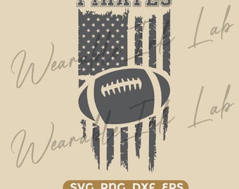 Pirates Football Amerikaanse vlag SVG noodlijdende cricut cutfile school voetbal cheer team Spirit logo (digitale download)