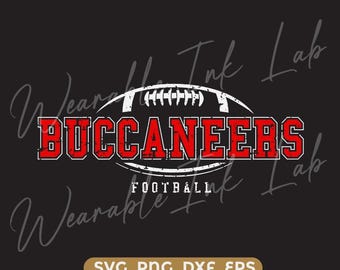 Buccaneers Football SVG distressed cricut cutfile school football cheer team Spirit logo (Digital Download)