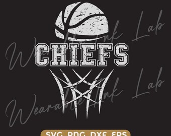 Chiefs Basketball SVG cricut cutfile school cheer team Spirit logo (Digital Download)