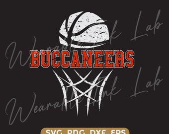 Buccaneers Basketball SVG cricut cutfile school cheer team Spirit logo (Digital Download)