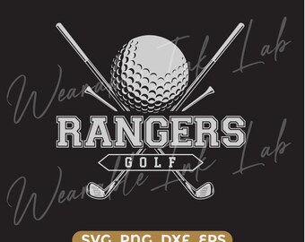Rangers Golf SVG, School Team Spirit-logo, Cheer Design, Cricut Cut-bestand (digitale download)