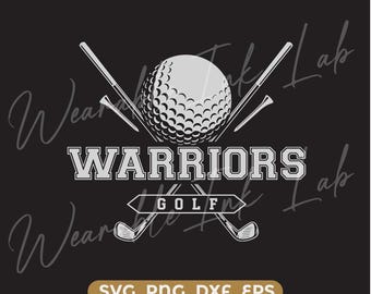 Warriors Golf SVG, School Team Spirit-logo, Cheer Design, Cricut Cut-bestand (digitale download)