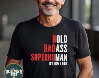 Camiseta de hombre viejo con palabras ocultas, divertida, atrevida, ruda, superhumana, para abuelos jubilados, papás y leyendas vintage.