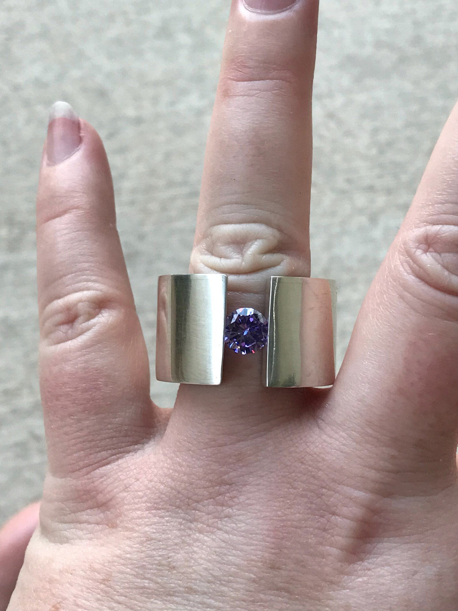 Sterling silver hollow ring Etsy