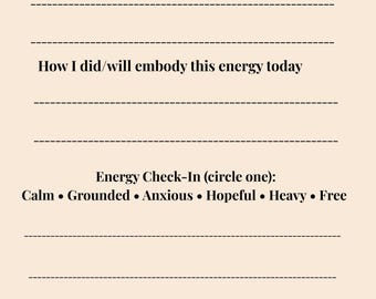 Daily Affirmation Journal Printable | 30-Day Self-Love, Energy & Mindfulness PDF | Spiritual Guided Journal