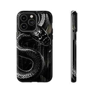 Sleek Snake Phone Case, Tough Cell Phone Cover, Modern Snake Design, Gift for Animal Lovers, Stylish Phone Accessory