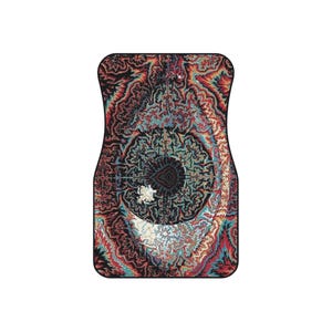 Eye-Catching Car Mats, Vibrant Front Floor Mats, Unique Automotive Accessories, Bohemian Car Decor, Stylish Car Floor Coverings