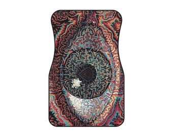 Eye-Catching Car Mats, Vibrant Front Floor Mats, Unique Automotive Accessories, Bohemian Car Decor, Stylish Car Floor Coverings