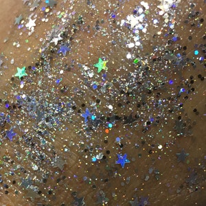 Holographic Silver with Stars Festival Glitter