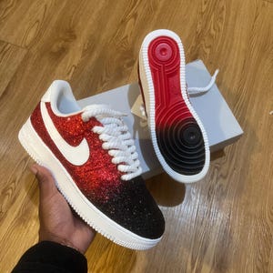 Red, Black & White Glitter Custom Forces