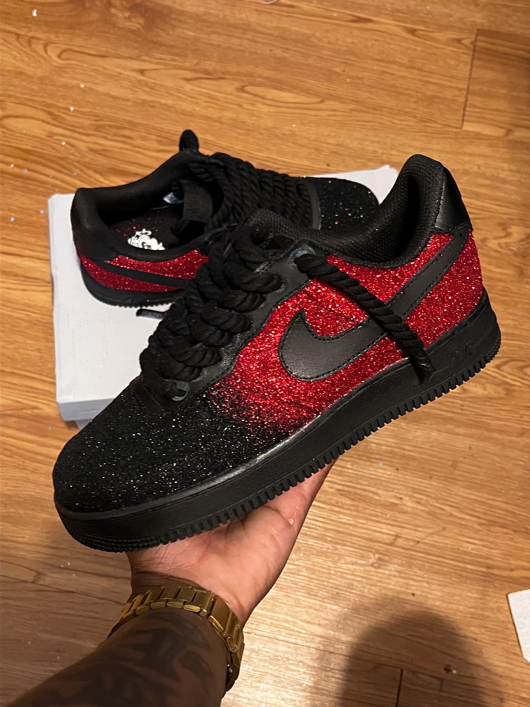 Custom Sneaker Rote Air Force Custom Air Nike Schuhe Damen Air