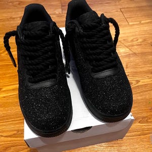 Black Glitter w/Red Bottom Customs Af1s