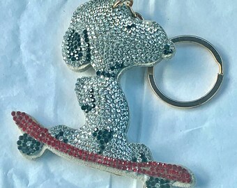 Snoopy Skateboard Rhinestone Keychain 2018 Peanuts Japan