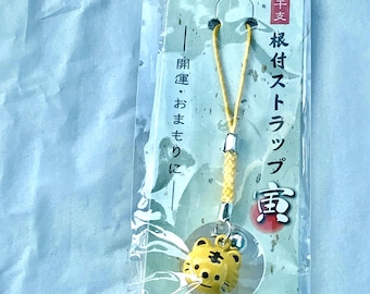 Yellow Tiger Netsuke Strap Japan