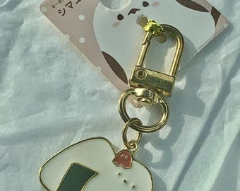 Shima Enaga Onigiri Metal Keychain Japan