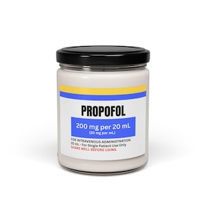 Propofol Scented Soy Candle: Funny Anesthesia Gift for Nurses