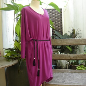 M-XL Soft Spandex V neck Comfy Tunic Violet image 3