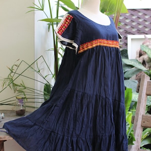 Saranya Split Sleeve Short Tunic Navy Blue image 1