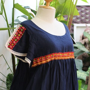 Saranya Split Sleeve Short Tunic Navy Blue image 2