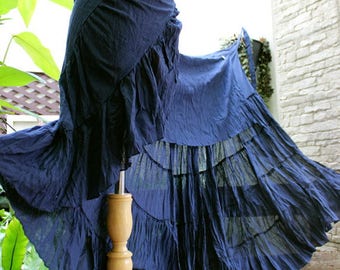 Ariel on Earth Ruffle Wrap Skirt - Dark Blue