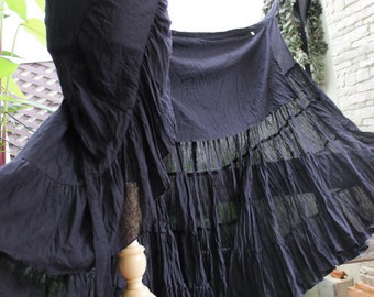 Ariel on Earth Ruffle Wrap Skirt - BLACK