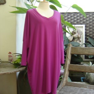 M-XL Soft Spandex V neck Comfy Tunic Violet image 1