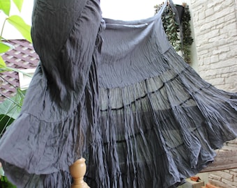 Ariel on Earth Ruffle Wrap Skirt - Grey