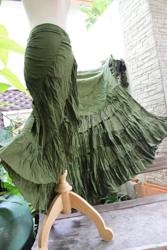 ruffle skirt olive