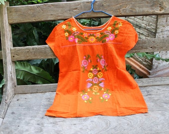 M-L Bohemian Embroidered Top - Orange