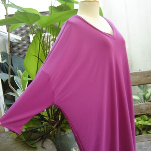 M-XL Soft Spandex V neck Comfy Tunic Violet image 4