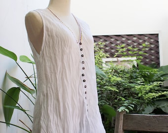 Comfy Roomy V Sleeveless Top - White