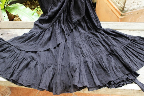 Ariel on Earth Ruffle Wrap Skirt - BLACK - Etsy