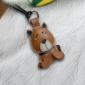 Handmade Brown Puppy Keychain – Sweet Dog Charm for Backpacks & Accessories, Dog Charm, Pet Lover Gift, Unique Handmade Charm, Dog Keyring