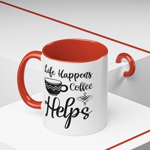Coffee Lovers Accent Mug - Unique Gift, Inspirational Cup, Daily Brew, Stylish Kitchenware, Tea and Coffee Enthusiast