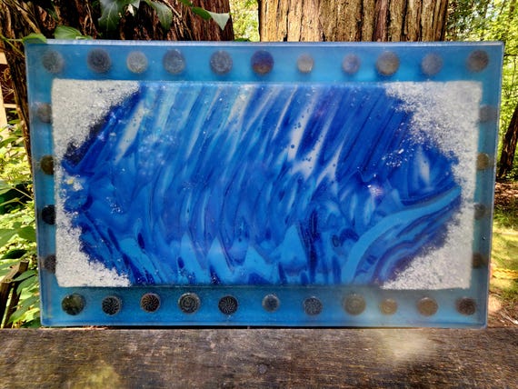 14x7" acrylic pouring in resin frame