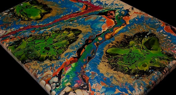 12x16" acrylic pouring
