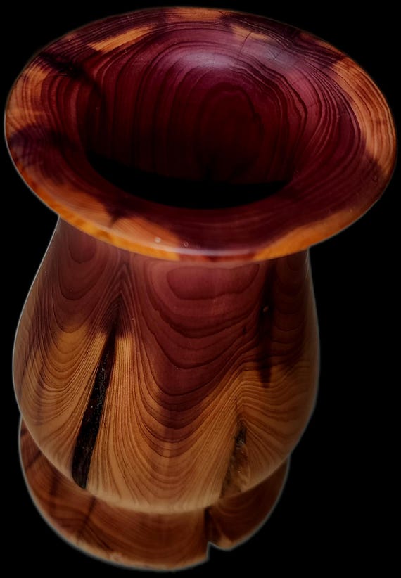 Hand turned cedar vase