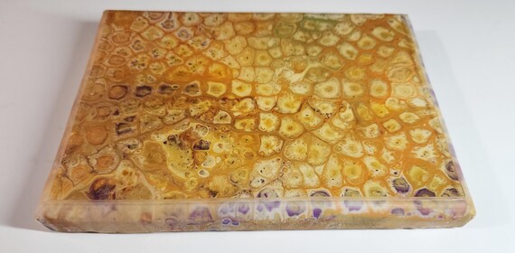 5x7 acrylic pouring encased in resin