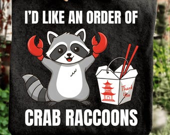 I'd Like An Order of Crab Raccoons PNG, Funny Crab Rangoons Hybrid Raccoon Animal PNG Design, Animal Mashup Png, Raccoon with Crab Claws