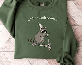 Science Teacher Png Design, Science Teacher Png, Back to School Png, Funny Raccoon Off to Teach, Gift for Science Teacher Appreciation Tee
