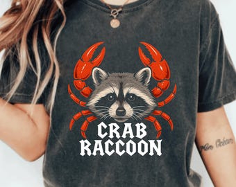 CRAB RACCOON PNG, Funny Hybrid Raccoon Animal T-Shirt Design, Animal Mashup Png Design, Raccoon with Crab Claws Sublimation Illustration