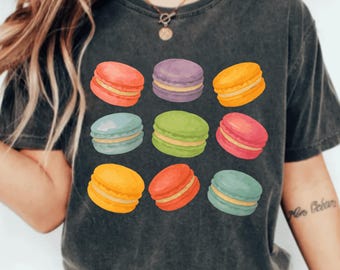 Retro Macaron Cookies Retro SVG PNG, Cute Pastel Foodie Clipart, Trendy Artistic Dessert Vector, Bakery Aesthetic Design Gift for Women