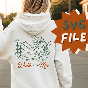 LDS Youth Theme 2026 Walk With Me, Custom Front Option, DIY (Digital Download, SVG/Pdf Bundle), Art Print, Trek and Yw Girls Camp