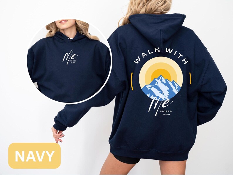 Biblical Quote Hoodie Spiritual Mountain Design Faith Inspired Pullover Religious Youth Apparel Comfortable Cotton Blend Casual Wear Collection Mountain Graphic Print Everyday Style Essential Modern Faith Fashion Unisex Size Range