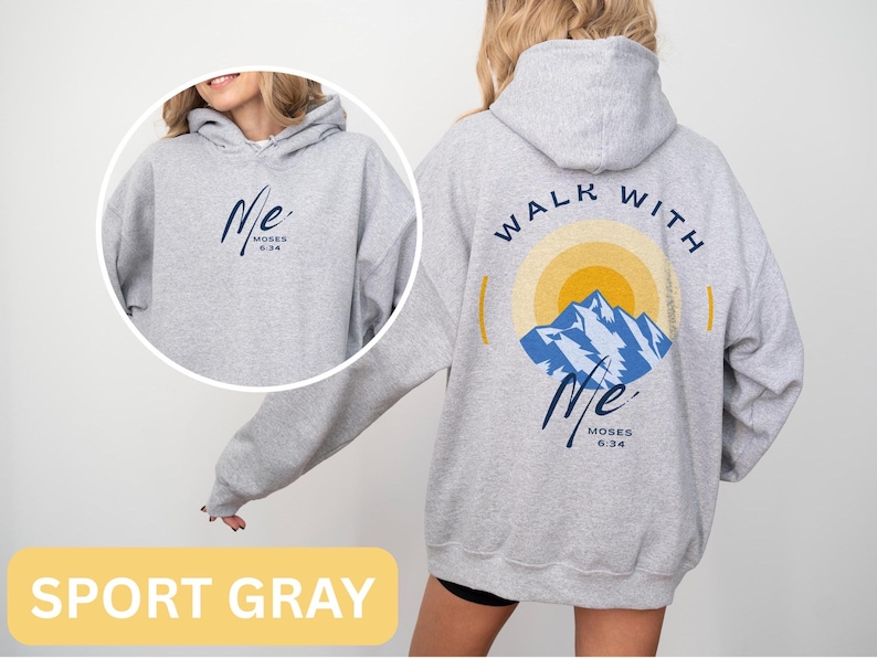 Comfortable Faith Apparel Religious Message Design Mountain Graphics Collection Cotton Blend Youth Group Essential Casual Style Pullover Modern Construction Spiritual Wear Collection Daily Fashion Comfort Unisex Size Range