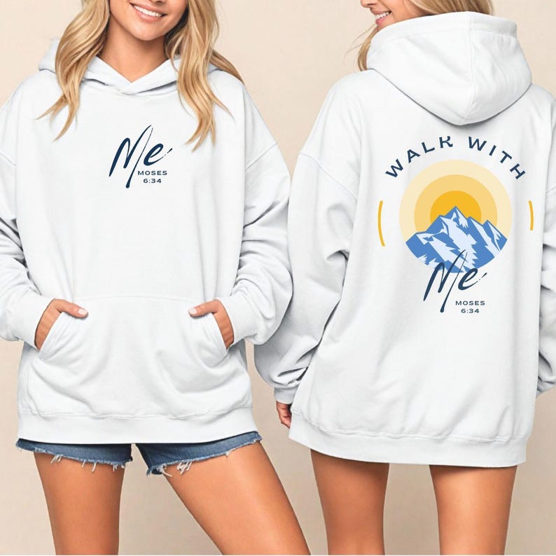 Youth Group Apparel Spiritual Message Design Mountain Graphic Collection Cotton Blend Comfort Religious Activity Wear Daily Faith Fashion Essential Casual Style Pullover Modern Construction Quality Material Unisex Size Options