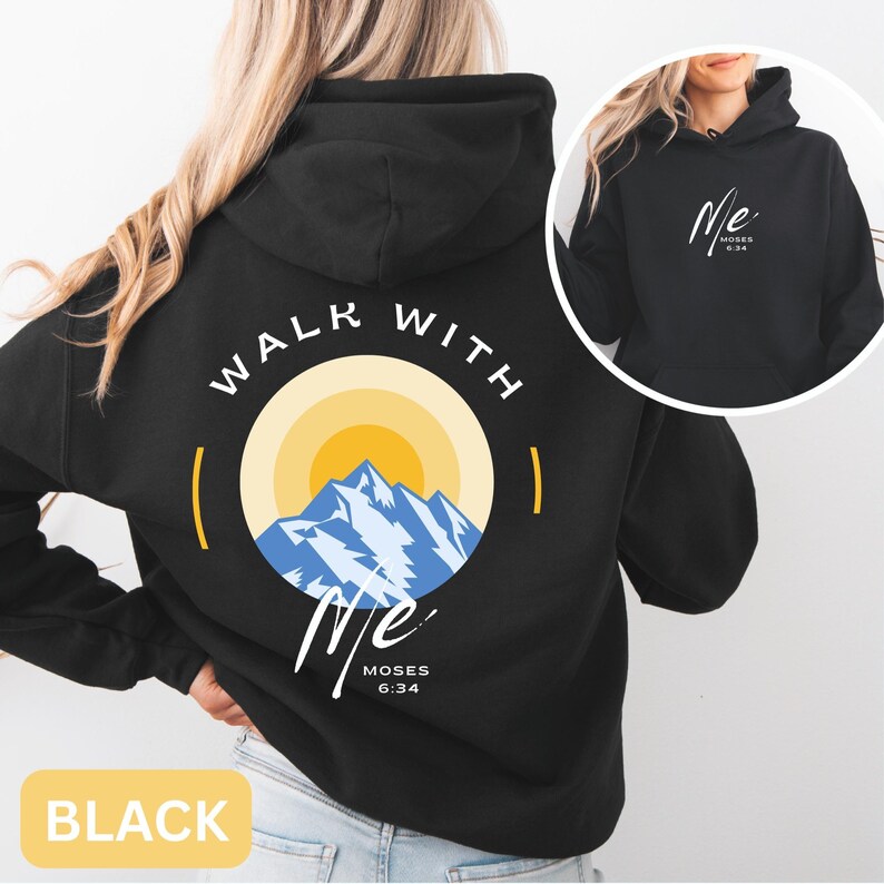 Modern Faith Fashion Religious Message Design Mountain Graphics Collection Cotton Construction Youth Essential Daily Style Pullover Casual Wear Spiritual Collection Comfortable Material Unisex Size Range Quality Apparel