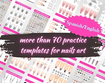 Top 70 Selling Nail Art Templates Bundle | Stencils | Nail Art Practice Sheets | Nail Sticker Templates | Printable Nail Art | DIY PDF Nails