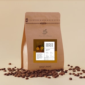 Organic Yunnan Roasted Whole Coffee Beans 12oz, Medium Roasted Coffee, Orange, Maple, Honey Notes small batch